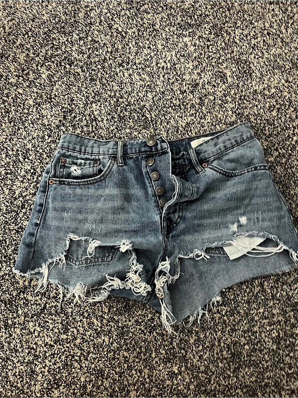 Jessica Simpson Women's Distressed Jean Shorts Blue Waist 26